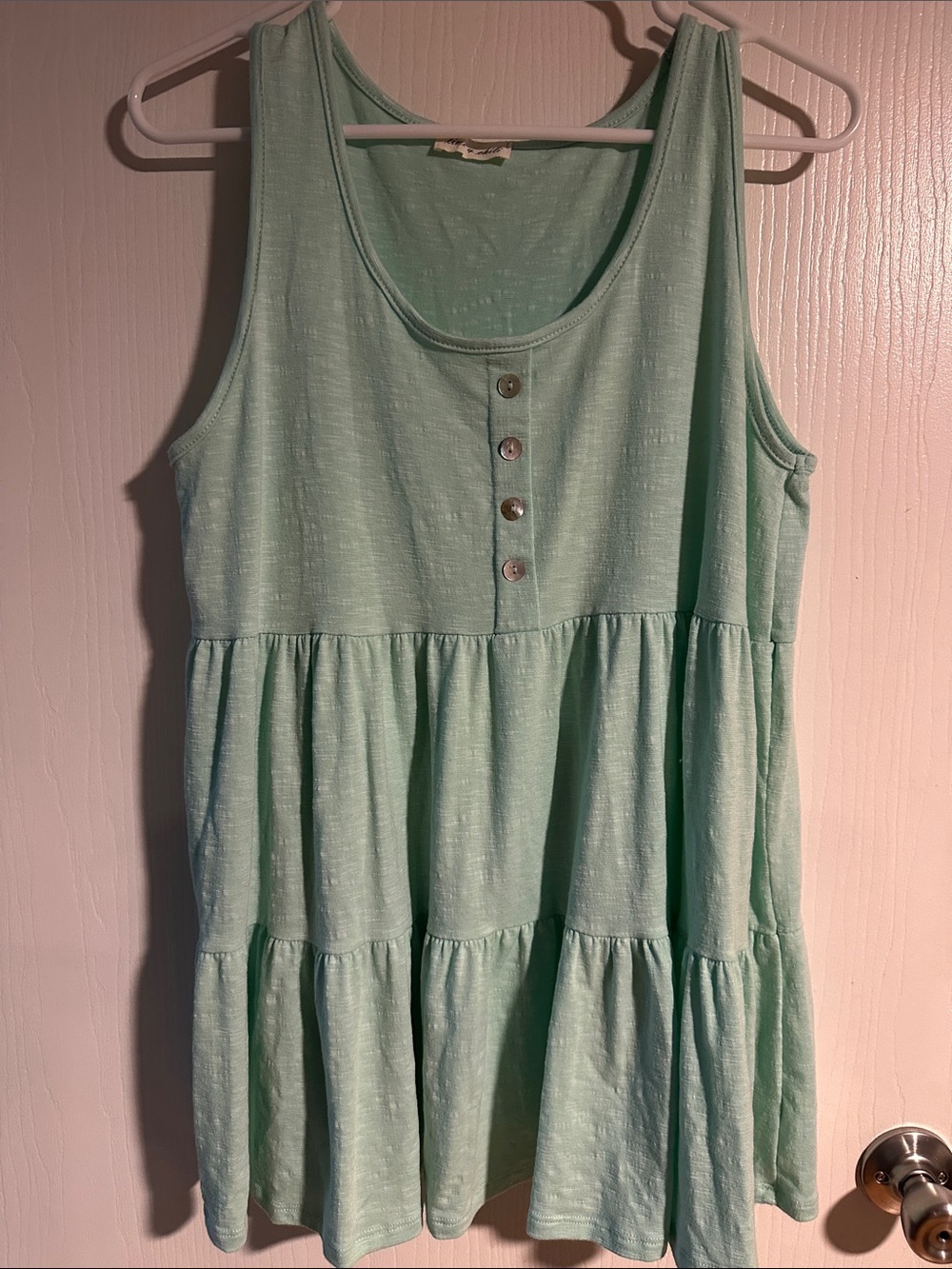 Sleeveless Tiered Tank tunic - Light Mint